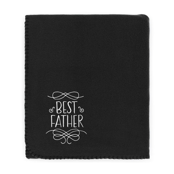 BGEUROPE - Manta polar com bordado Best Father - Preto