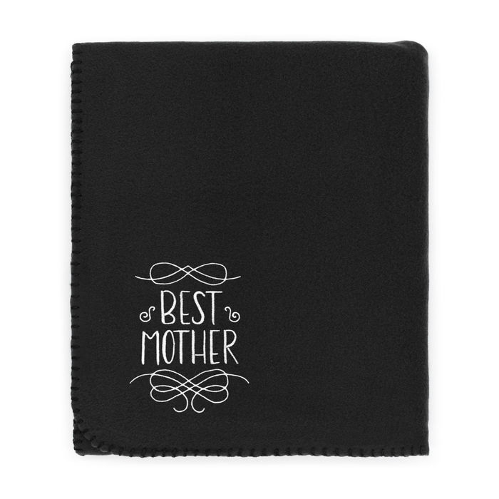 BGEUROPE - Manta polar com bordado Best Mother - Preto