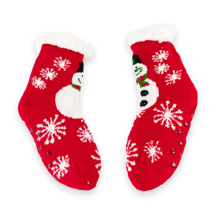 FYL - Meias antiderrapantes de Natal - Criança - Boneco de Neve