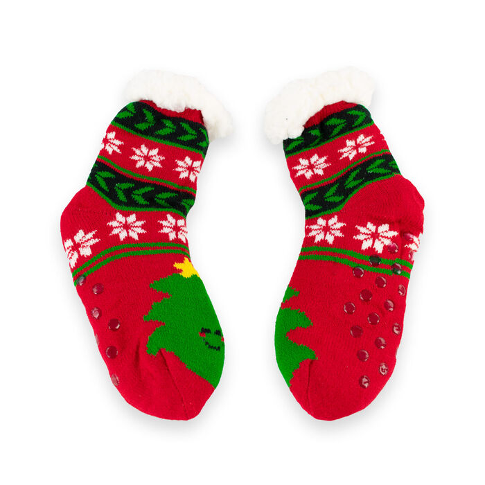 FYL - Meias antiderrapantes de Natal - Criança - Pinheirinho