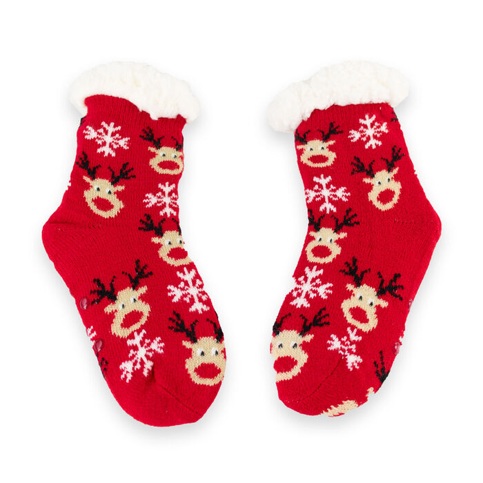 FYL - Meias antiderrapantes de Natal - Criança - Renas