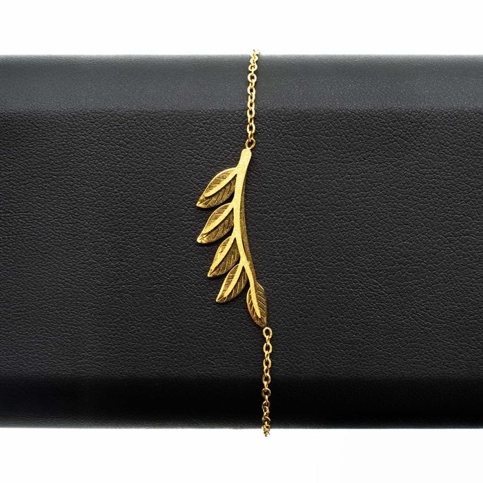 FYL - Pulseira em aço Leaf - Dourado