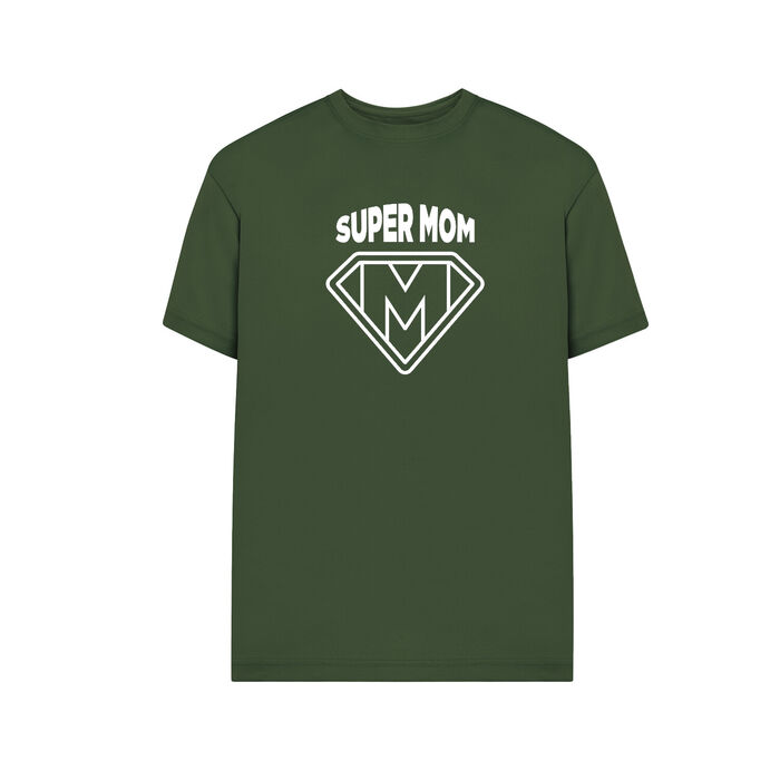 FYL - T-shirt Super Mom - Mulher - Verde Militar