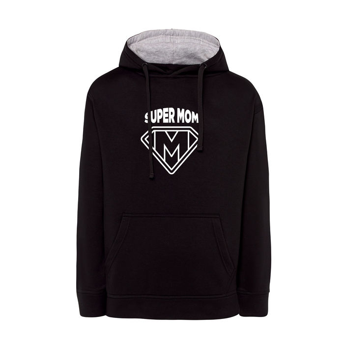 FYL - Sweatshirt com capuz Super Mom - Mulher - Preto