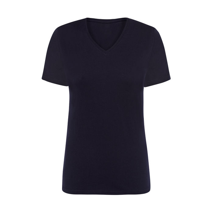 FYL - T-shirt com decote em bico - Mulher - Azul Marinho