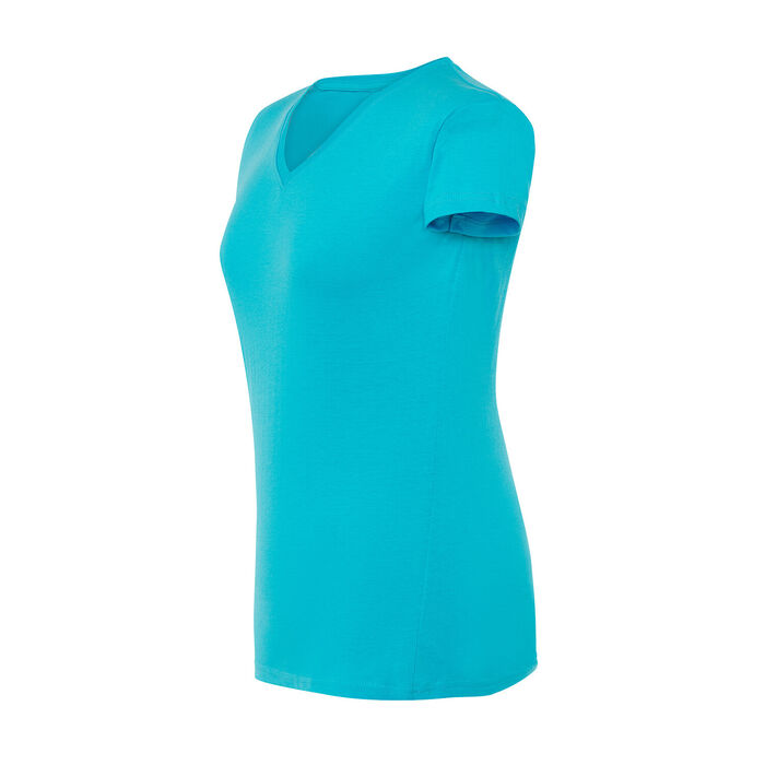 FYL - T-shirt com decote em bico - Mulher - Turquesa