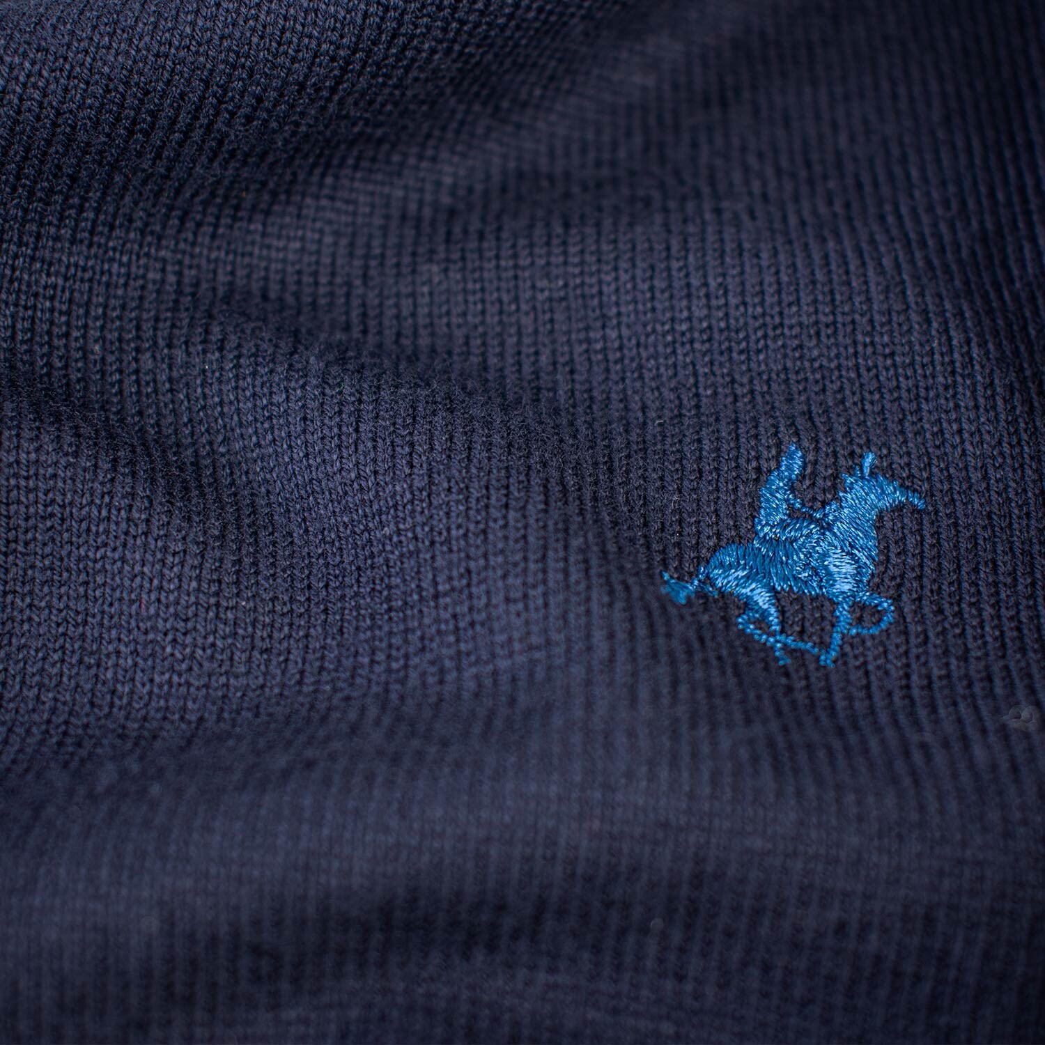 Homem Camisola Em Malha Atrás Azul-marinho