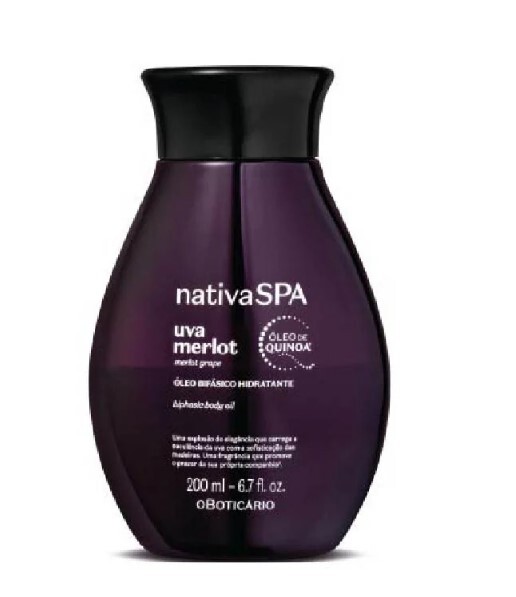 Óleo Bifásico Hidratante Corporal Nativa Spa Uva Merlot, 200ml