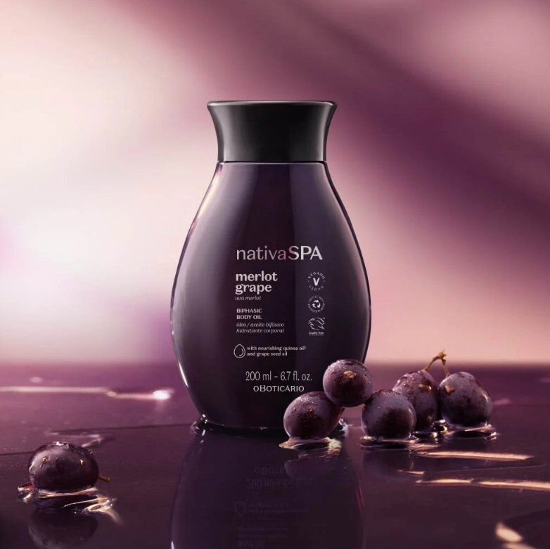 Óleo Bifásico Hidratante Corporal Nativa Spa Uva Merlot, 200ml