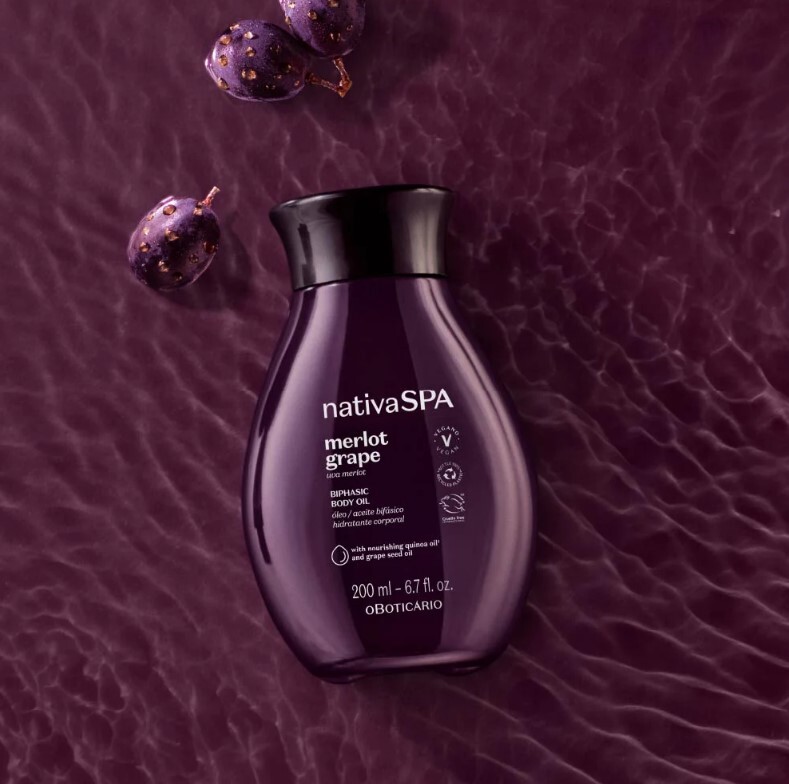 Óleo Bifásico Hidratante Corporal Nativa Spa Uva Merlot, 200ml