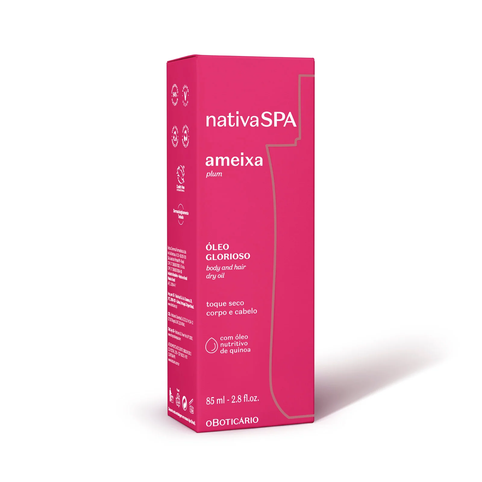 Óleo Glorioso para Corpo e Cabelo Nativa SPA Ameixa, 85ml
