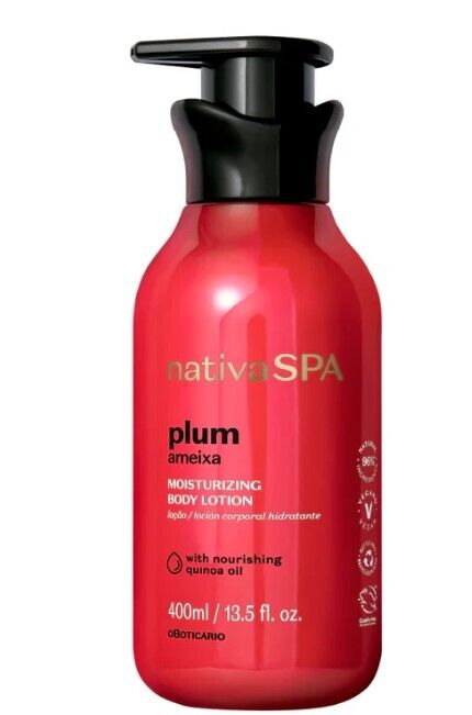 Body Lotion Hidratante Nativa Spa Ameixa, 400ml com óleo de Quinoa