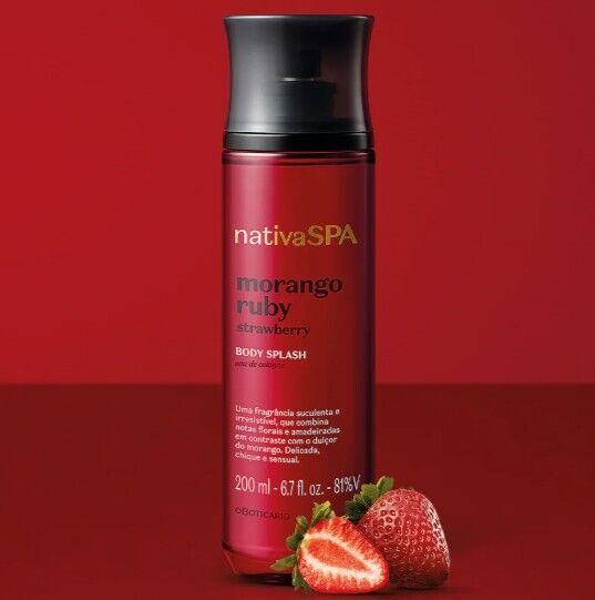 Body Splash Nativa Spa Morango Ruby, 200ml