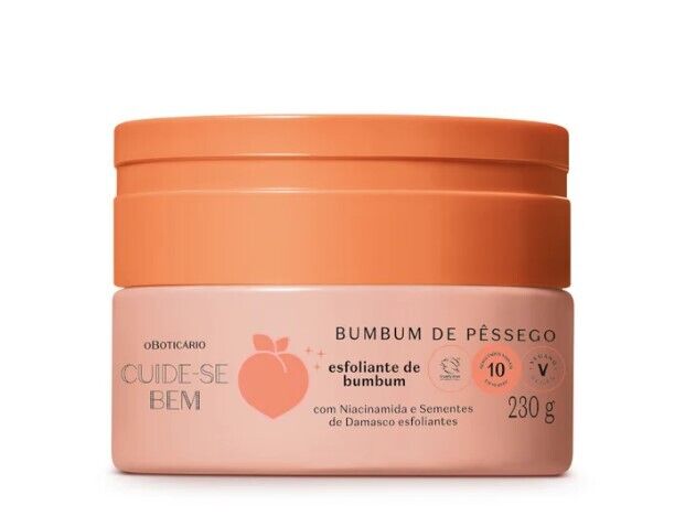 Creme Esfoliante Cuide-se Bem Bumbum de Pêssego, 230g