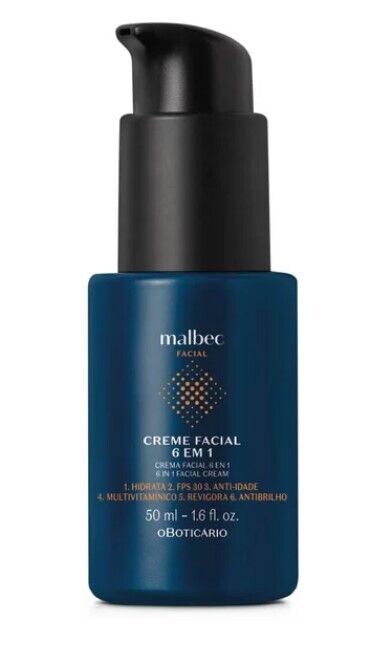 Creme Hidratante Multifuncional Malbec Club, 50ml
