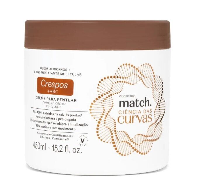 Creme para Pentear Cabelos Crespos Match Ciência das Curvas, 450ml