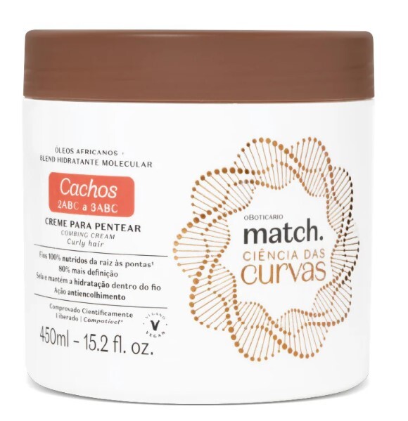 Creme para Pentear Cachos Match Ciência das Curvas, 450ml
