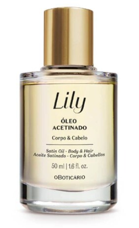 Óleo Multifuncional Acetinado Corpo e Cabelo Lily, 50ml 0