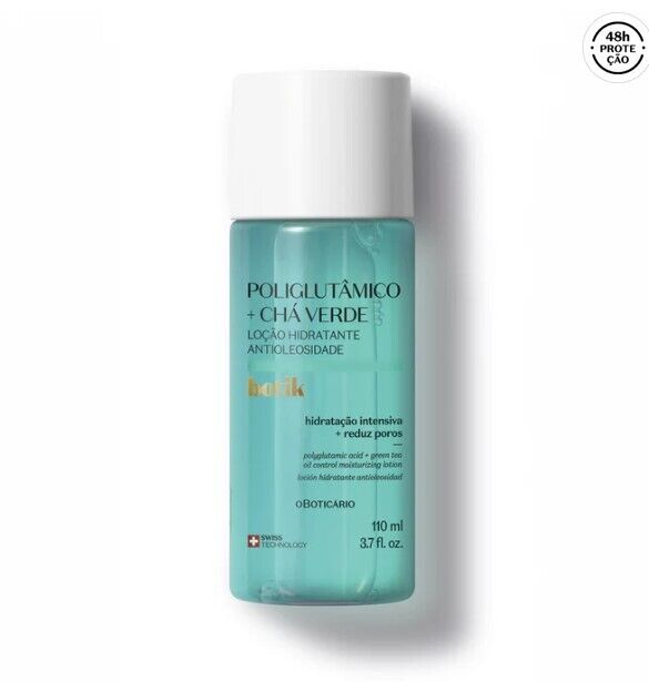 Loção Hidratante Antioleosidade Poliglutâmico + Chá Verde Botik, 110ml