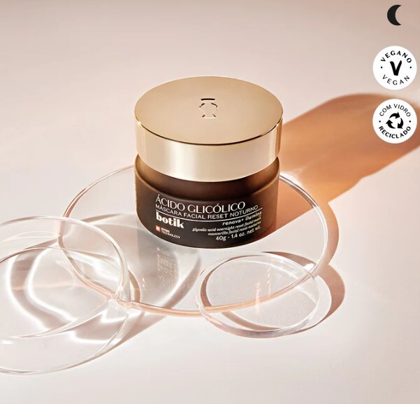 Máscara Facial Reset Noturno Ácido Glicólico Botik, 40g