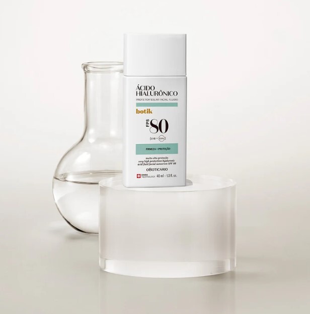 Protetor Solar Facial Fluido FPS 50 Botik Ácido Hialurónico 40ml