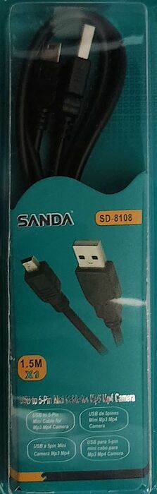 Cabo USB para Mini USB de 5 pinos MP3, MP4 e câmera Novo