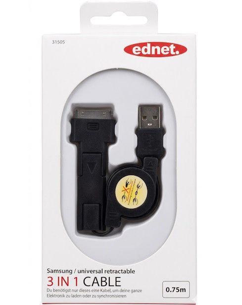 Samsung / Universal Retractable 3 In 1 Cable | Novo