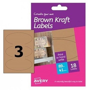 Avery - A6 Brown Kraft Labels HBK03 (oval 3x)