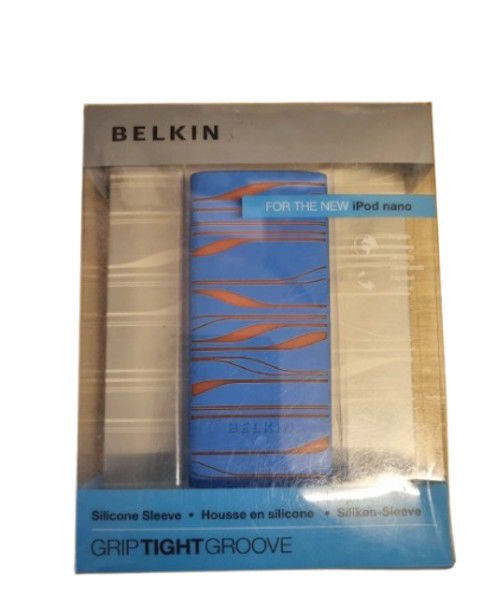 BELKIN Grip Tight Groove Silicone Sleeve For Apple iPod Nano 4g Blue / Orange | Novo