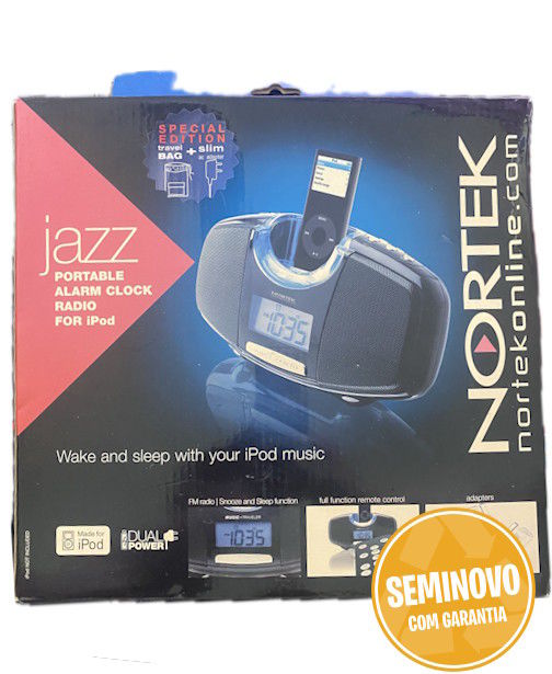 Nortek Jazz Portable Alarm Clock Radio para iPod com Dock | Usado