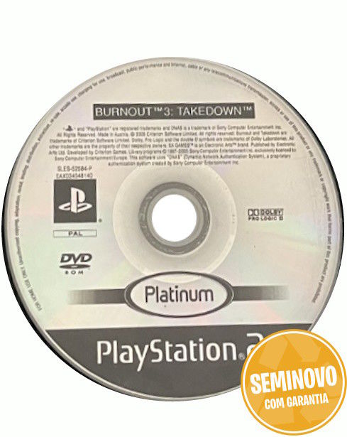 Burnout 3 Takedown - so cd | PS2 | Usado