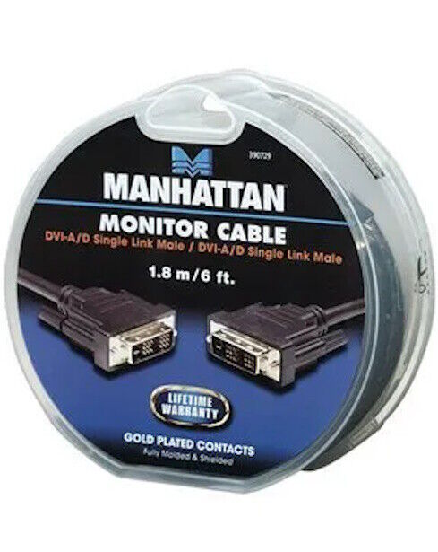 Manhattan Monitor Cable - DVI-A/D Single Link Male to Male, 1.8 m | Novo