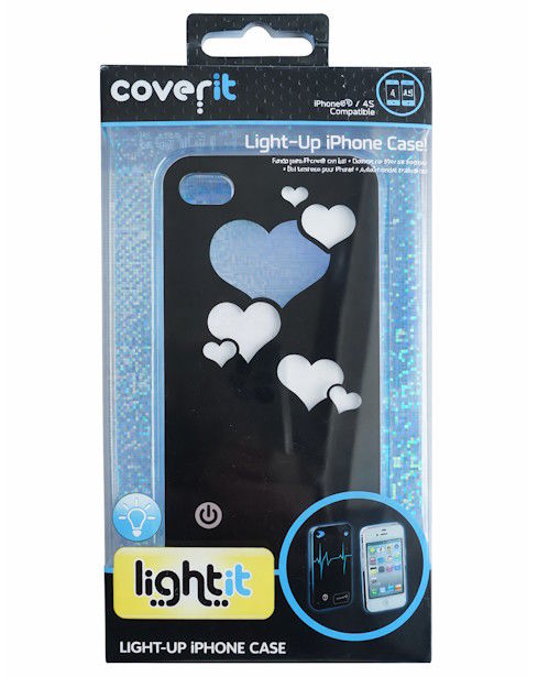 Capa Iluminada Corações para iPhone 4/4S | Novo