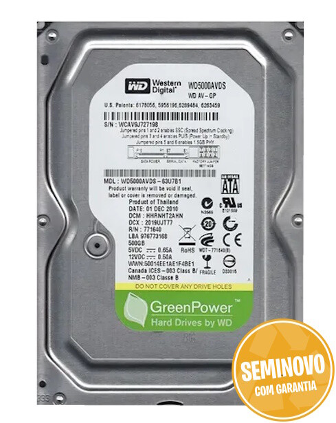 Disco 500GB 2.5&amp;quot; SATA Disco Interno - Western Digital WD5000AVDS | Usado 0