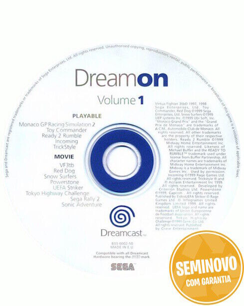 DREAMON VOLUME 1 (DEMO DISC) - SO CD | DC | USADO