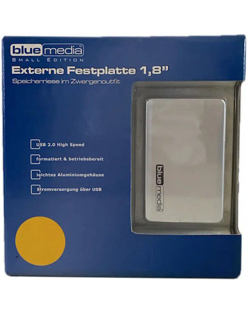 Bluemedia Disco Rígido Externo 1,8" Small Edition USB | Novo