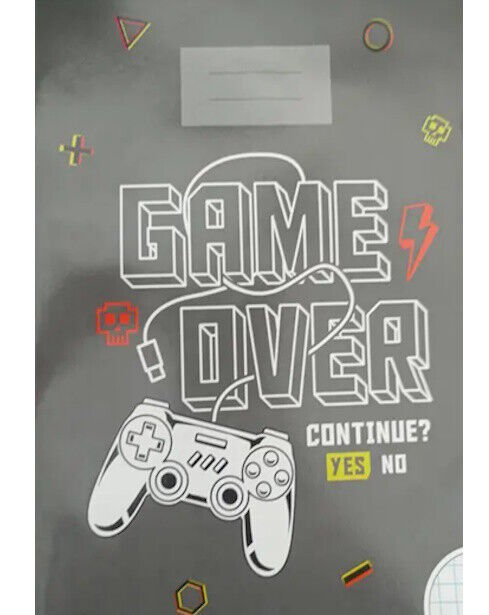Caderno A5 Game Over Continue? YES/NO 32pag 70g Quadriculado | Novo