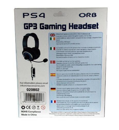 GP3 Gaming Headset Orb | PS4 | Novo