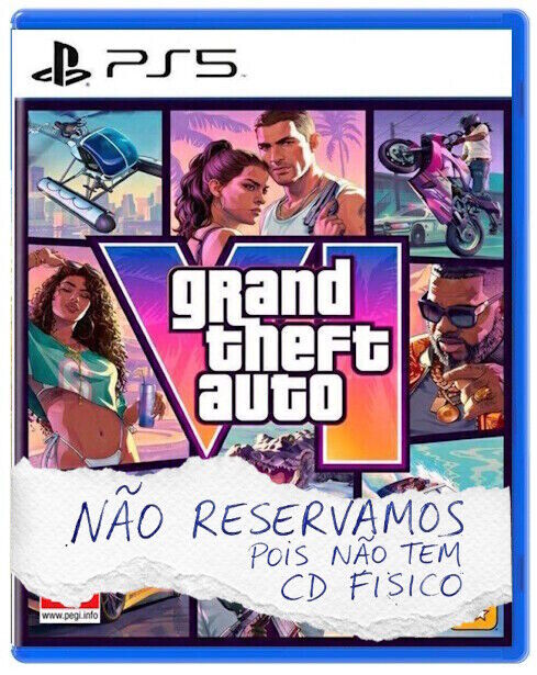 Grand Theft Auto VI - GTA 6 (Código na Caixa) | PS5 | Reserva