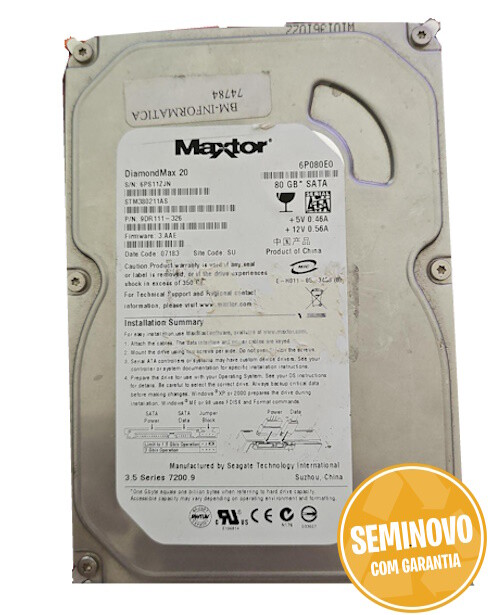 Hard Drive Seagate DB35.4 ST3250310CS 250GB SATA II 7200 RPM 8MB Cache 3.5 Inch | Usado  0