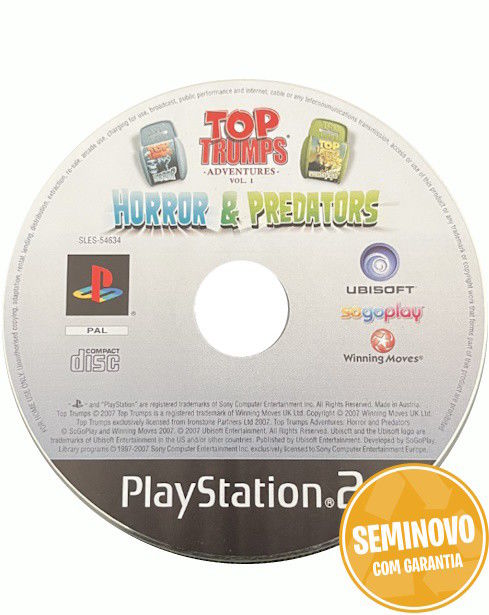 Top Trumps Horror And Predators - so cd | PS2 | Usado