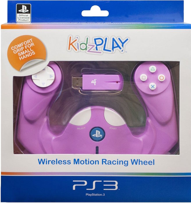 KidzPLAY Wireless Motion Wheel (ROSA) – Volante Sem Fios para PS3 | NOVO