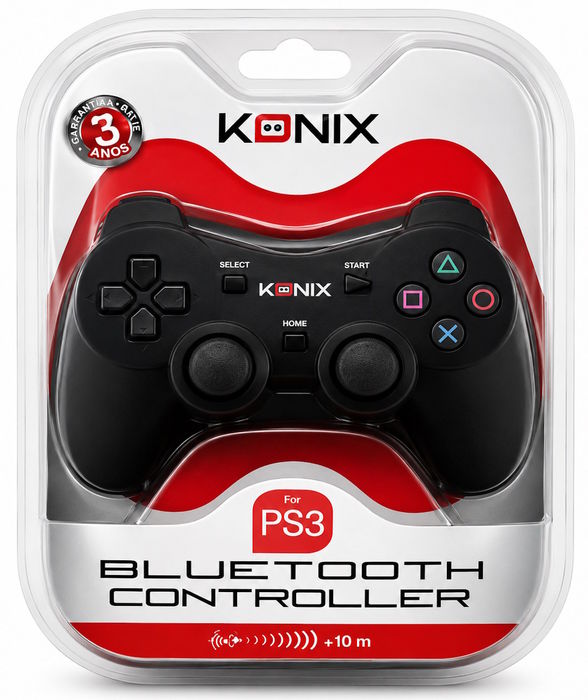 Controle Bluetooth Konix para PS3 – Precisão e Liberdade Sem Fios | NOVO