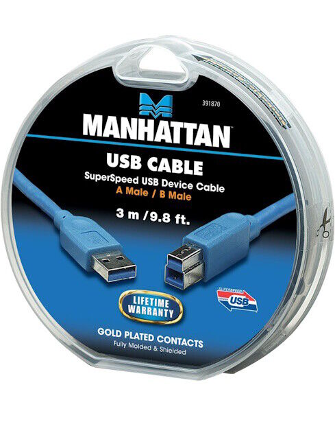 Manhattan 391870 A-Male to B-Male Superspeed USB 3 Cable | Novo