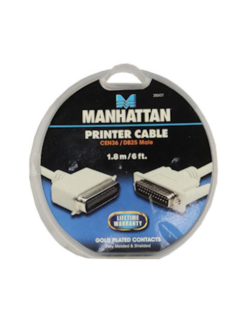 MANHATTAN DB25 TO CENTRONICS 36 PRINTER CABLE 1.8M | CABO DE IMPRESSORA | NOVO