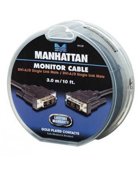 MANHATTAN DVI SINGLE LINK CABLE 3M | CABO DVI | NOVO