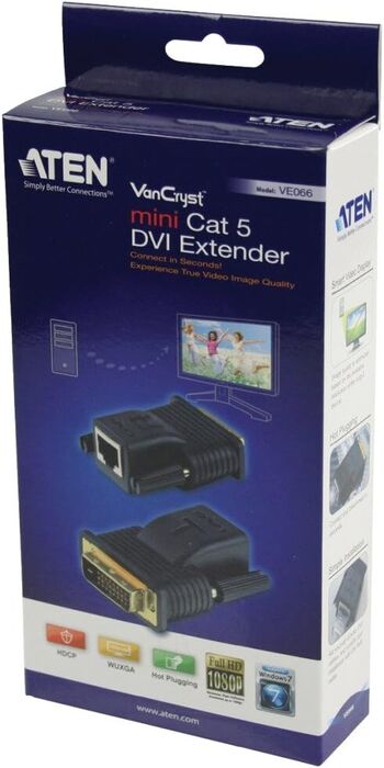 Mini Cat 5 DVI Extender CAT5 Aten | Novo