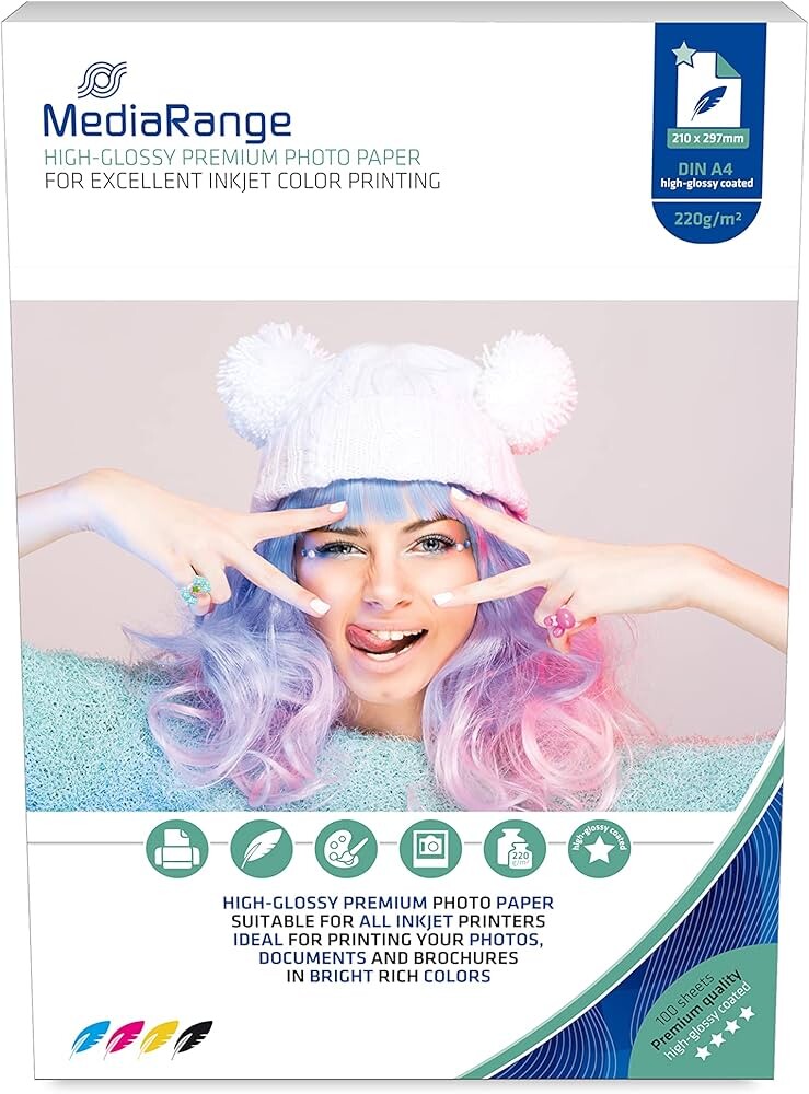 Papel Fotográfico MediaRange 5x7 220g Brilhante (50 Folhas) 0