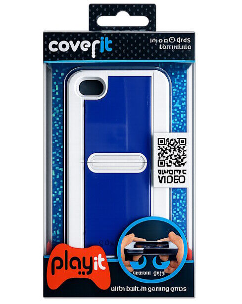   Capa Playit para iPhone 4/4S branco e azul | Novo