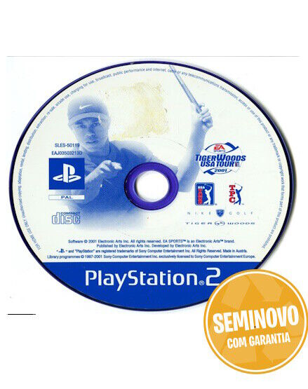 Tiger Woods Pga Tour 2001 - Só CD | PS2 | USADO